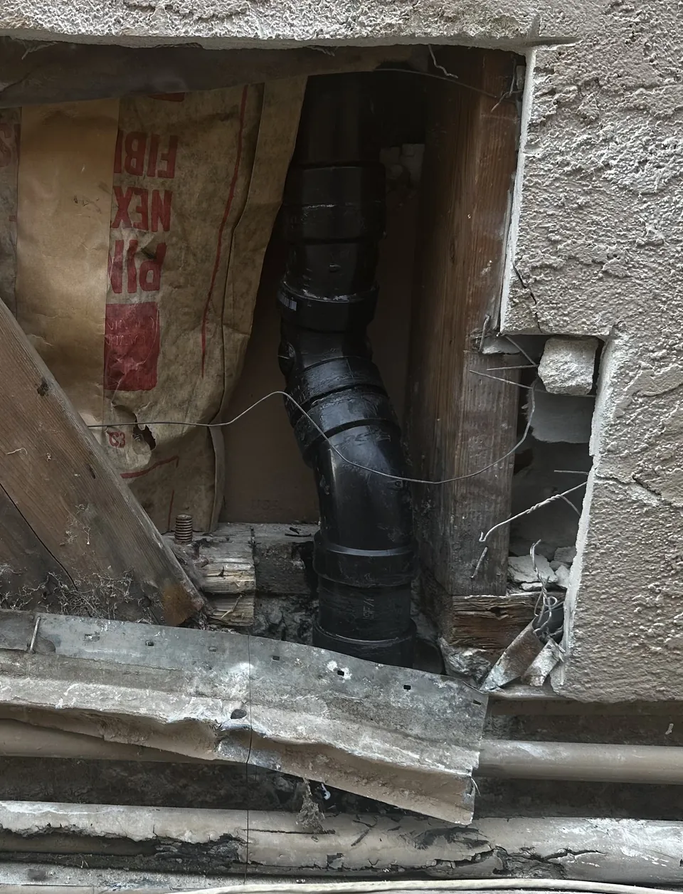 The same drain line after replacement